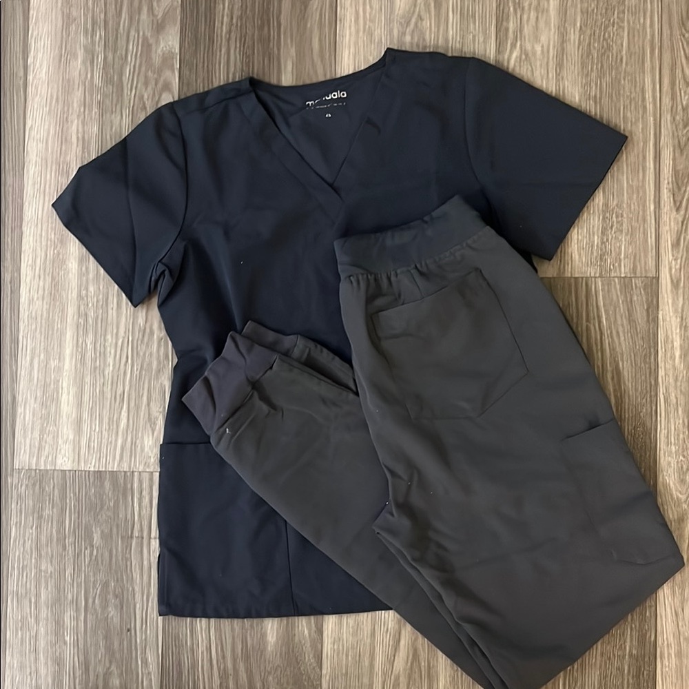 Slate Grey Scrub Top and Pants Set
